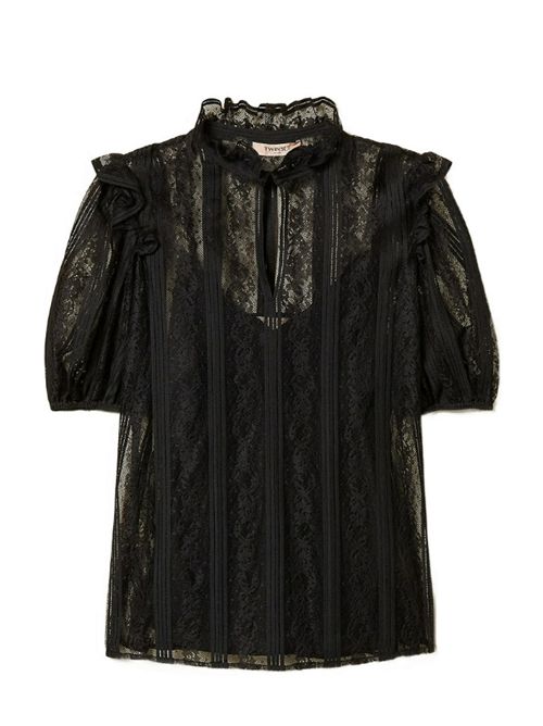 LACE BLOUSE TWIN SET | 261TP254000006 NERO